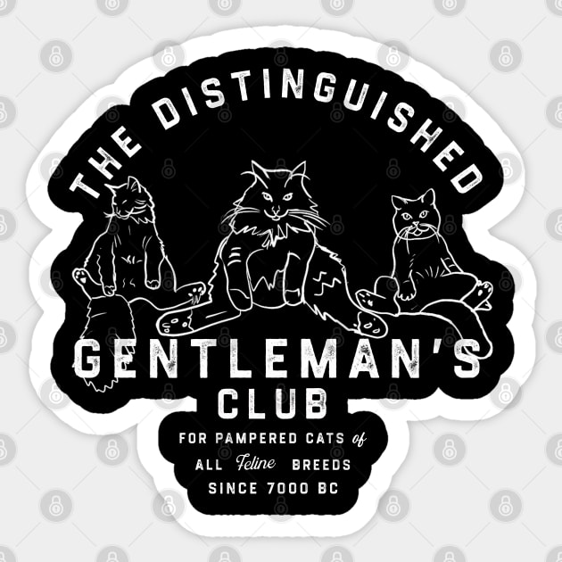 Vintage Cat Funny Illustration Distinguished Gentleman Sticker by Bramblier